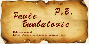 Pavle Bumbulović vizit kartica
